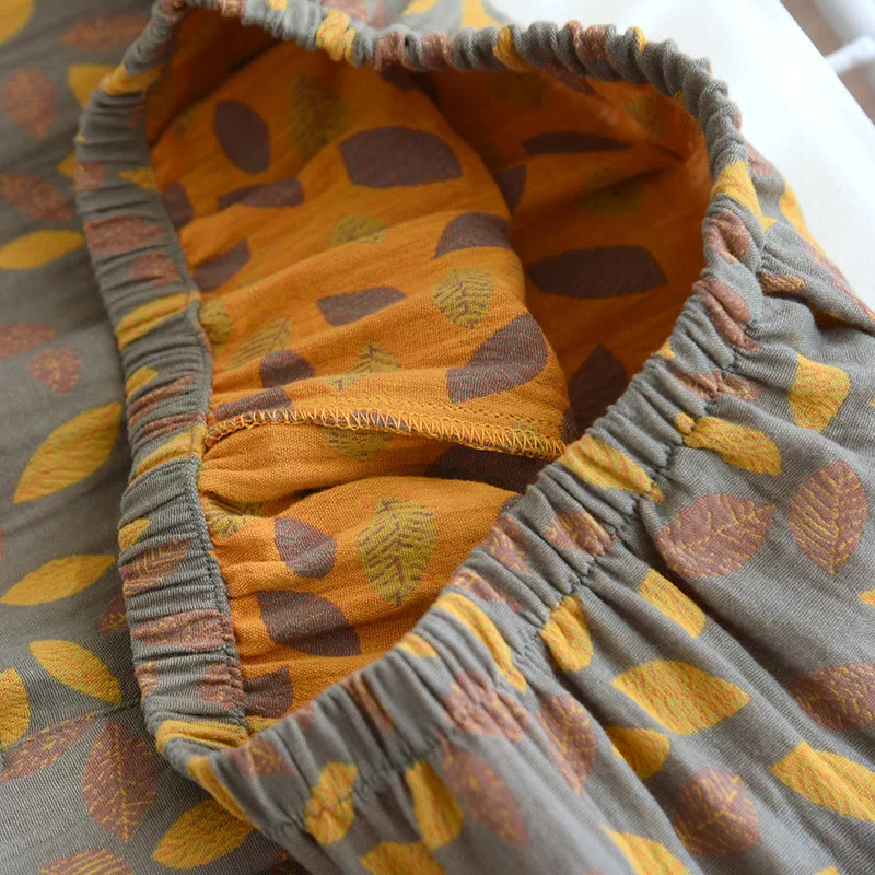 Loungewear-Set aus weicher Baumwolle mit Blattmuster