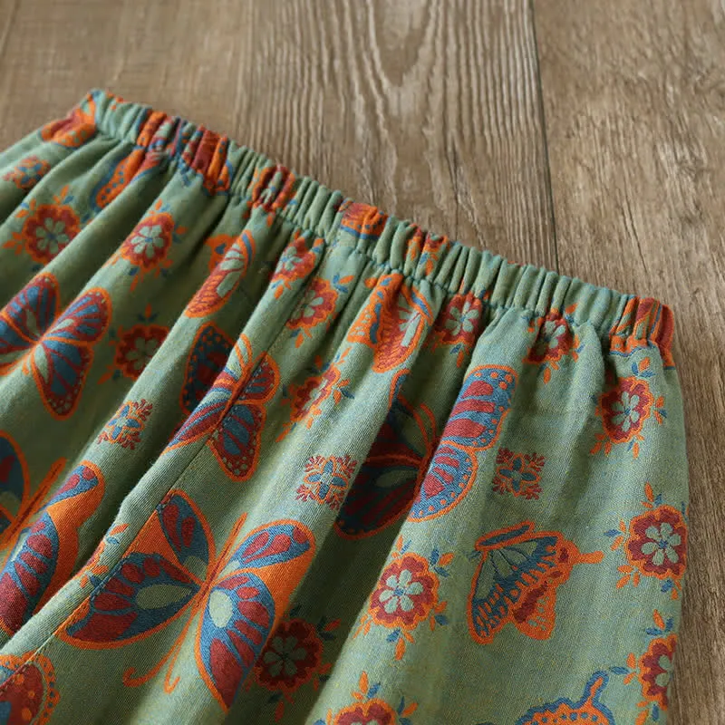 Vintage Loungewear-Set aus Baumwolle mit Schmetterlingsmuster