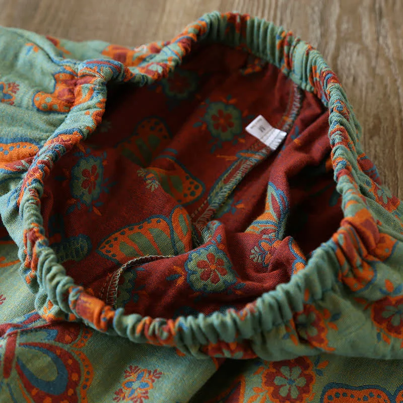 Vintage Loungewear-Set aus Baumwolle mit Schmetterlingsmuster
