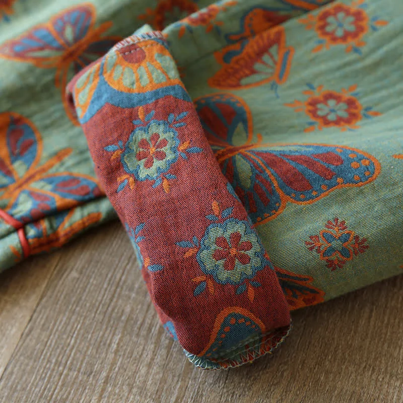 Vintage Loungewear-Set aus Baumwolle mit Schmetterlingsmuster