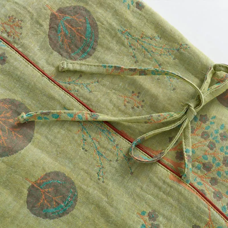 Loungewear-Set aus Jacquard-Baumwolle mit Blattbaum-Print
