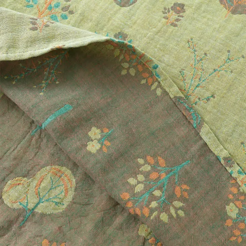Loungewear-Set aus Jacquard-Baumwolle mit Blattbaum-Print