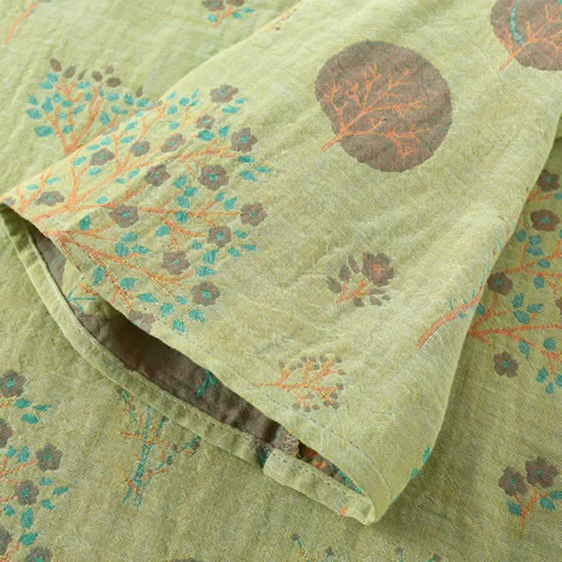 Loungewear-Set aus Jacquard-Baumwolle mit Blattbaum-Print