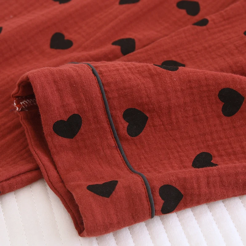 Pyjama-Set aus reiner Baumwolle mit Herzmuster (3-teilig)