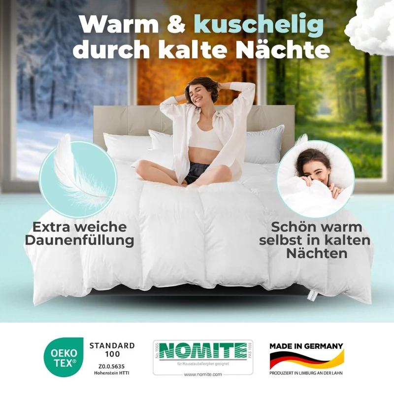 Daunendecke – 90% Daune, Sommerdecke