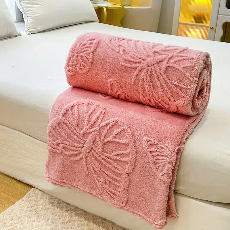 Wende-Fleecedecke mit Schmetterlingen in einfarbiger Farbe