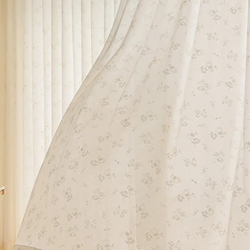Transparenter Vorhang aus französischem Jacquard mit Blumenmuster