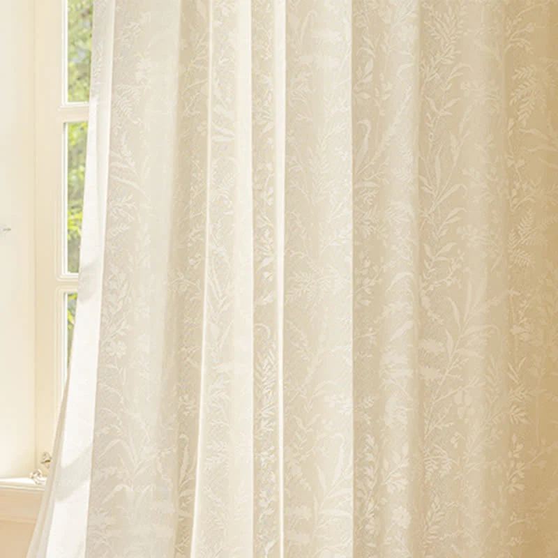 Transparenter Vorhang aus französischem Jacquard mit Blumenmuster