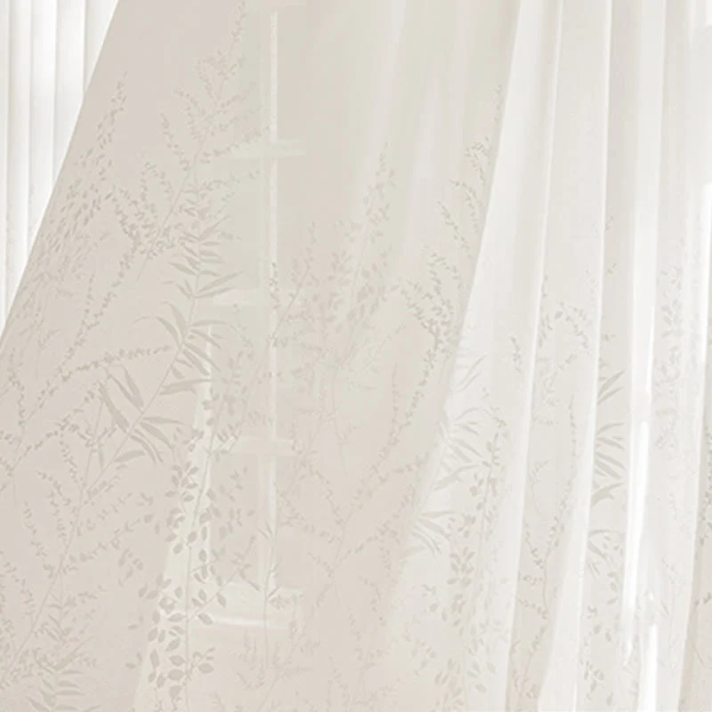 Transparenter Vorhang aus französischem Jacquard mit Blumenmuster