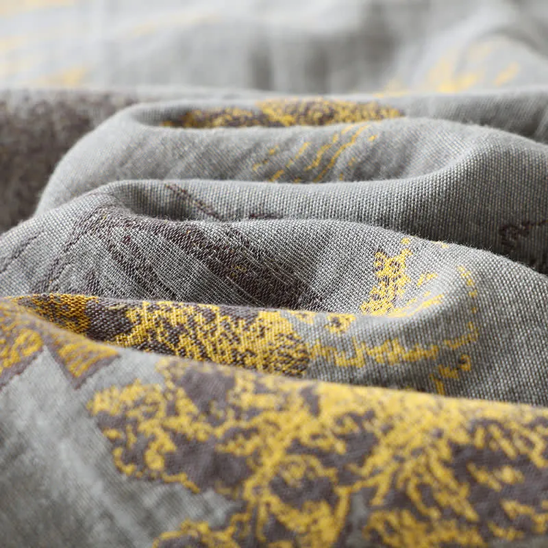 Neutrales Kimono-Pyjama-Set aus Baumwolle mit Landschaftsmotiv