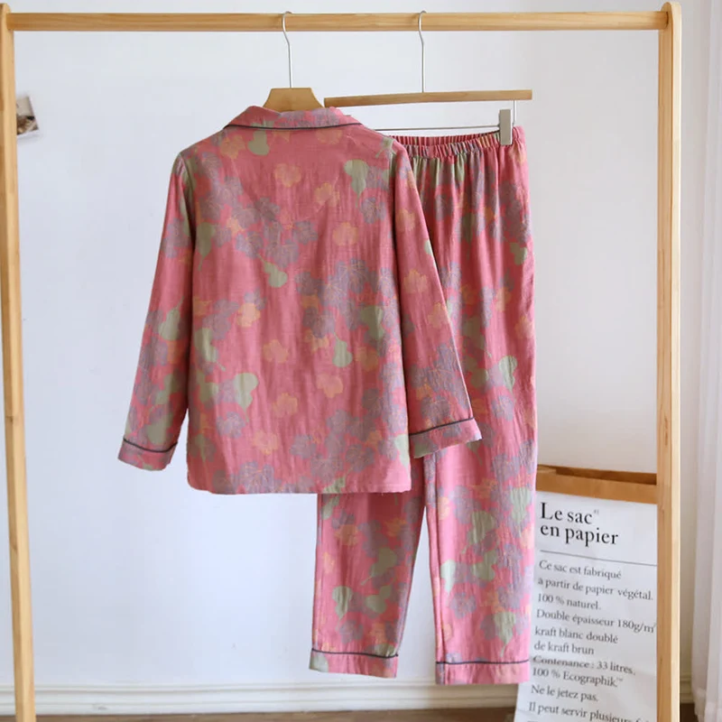 Gourd Cotton Langarm-Pyjama-Set