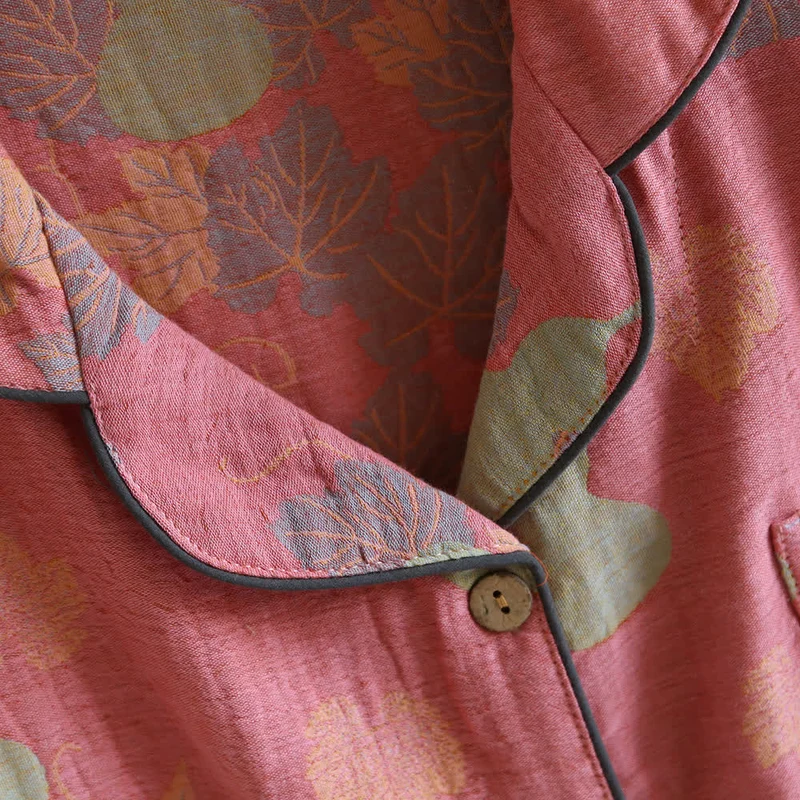 Gourd Cotton Langarm-Pyjama-Set