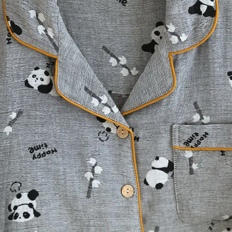 Süßes Pyjama-Set aus Baumwolle mit Panda-Motiv