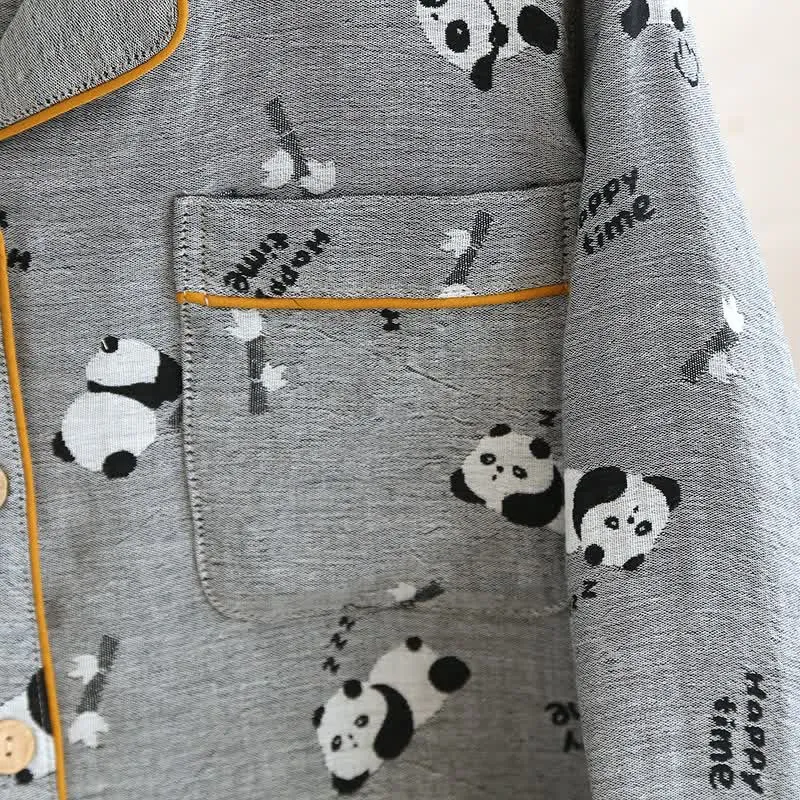 Süßes Pyjama-Set aus Baumwolle mit Panda-Motiv