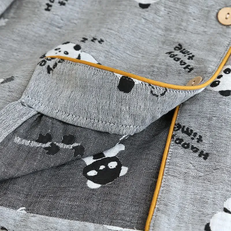 Süßes Pyjama-Set aus Baumwolle mit Panda-Motiv