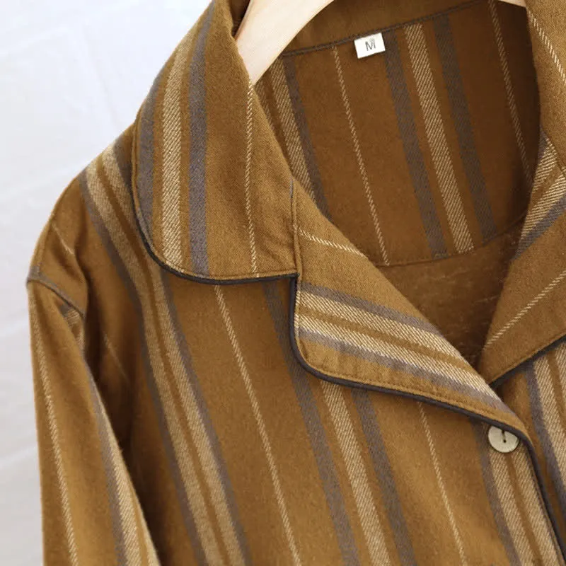 Pyjama-Set aus gebürsteter Baumwolle mit Streifen