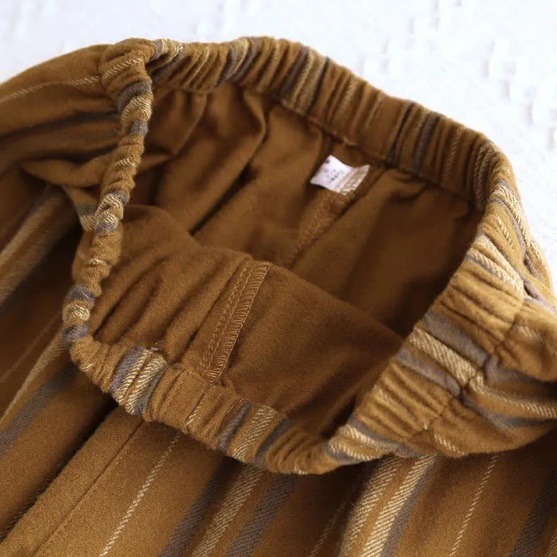 Pyjama-Set aus gebürsteter Baumwolle mit Streifen
