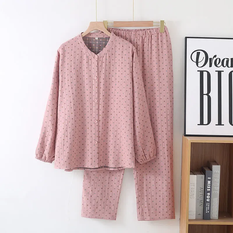 Pyjama-Set aus weichem Baumwollgaze mit Knopfleiste