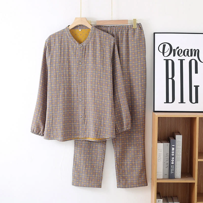 Pyjama-Set aus weichem Baumwollgaze mit Knopfleiste