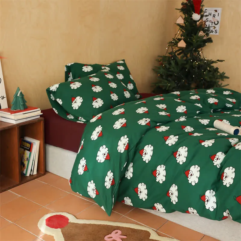 Weihnachts-Bettwäscheset aus weicher Baumwolle (4-teilig)