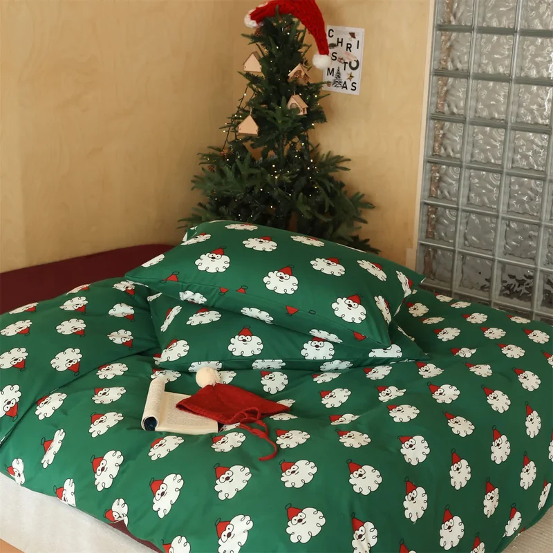 Weihnachts-Bettwäscheset aus weicher Baumwolle (4-teilig)