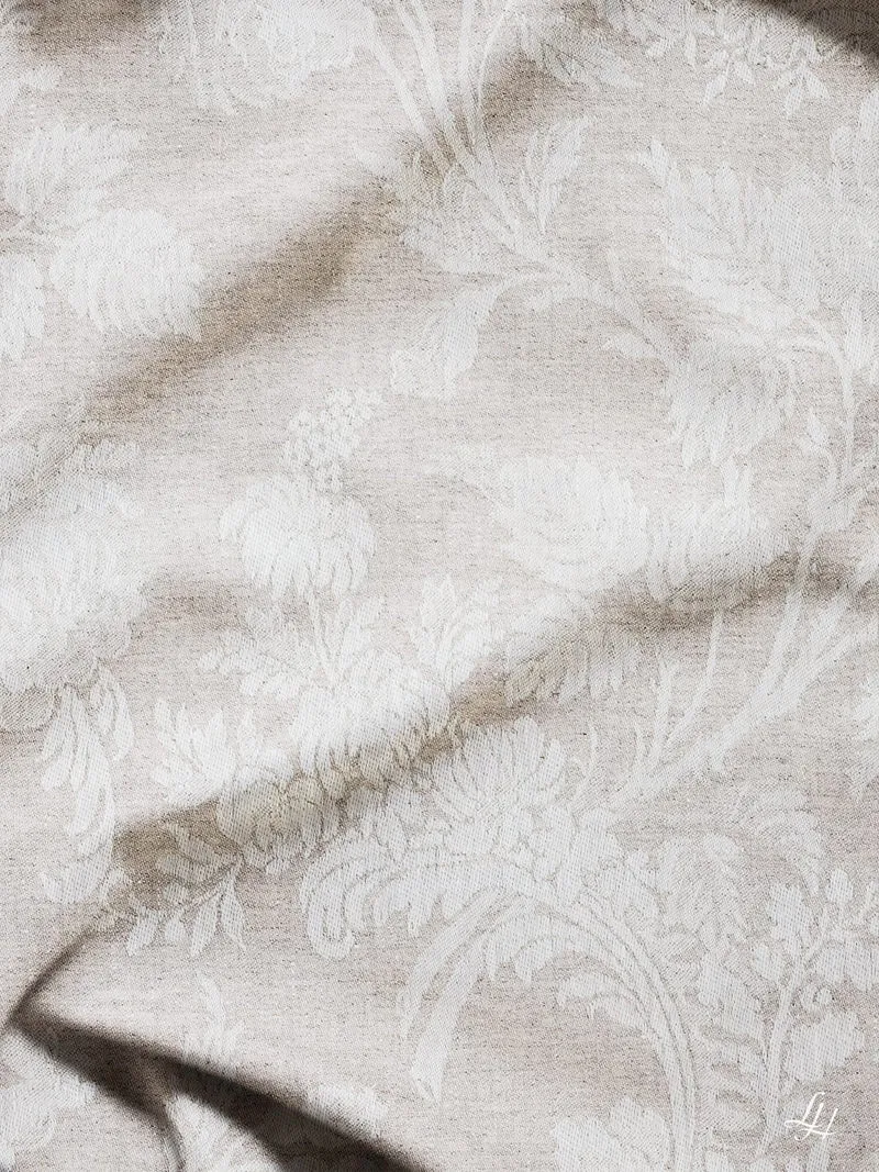 Leinen Tischdecke Damast Chrysantheme