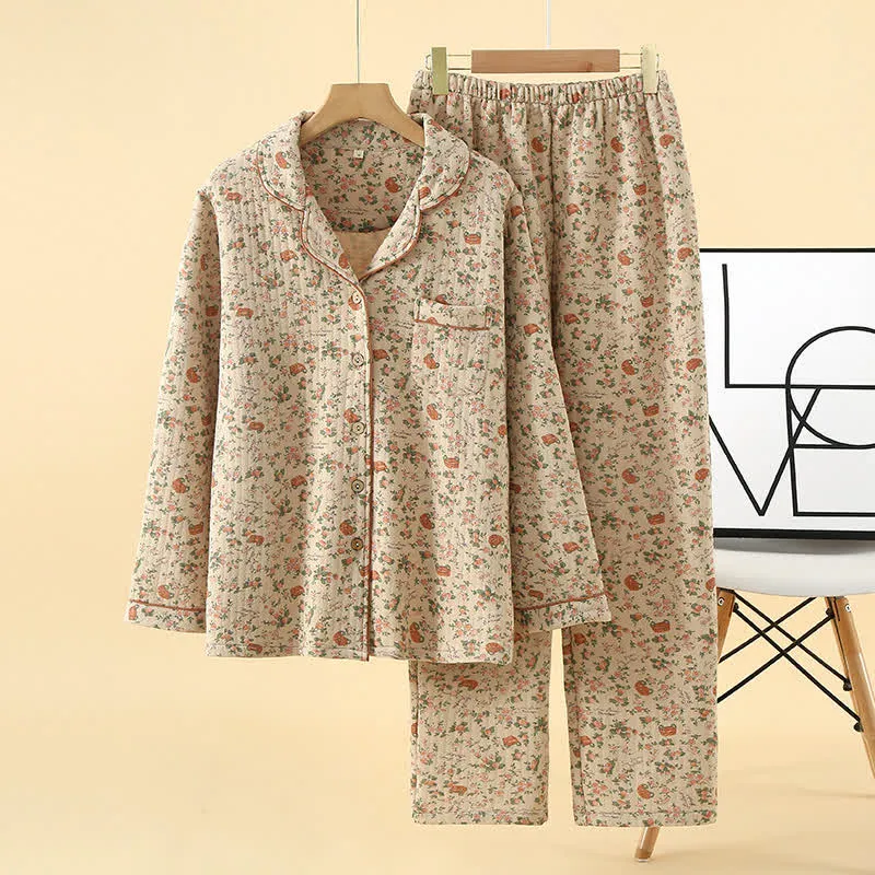 Rural Rose Air Loungewear-Set aus Baumwolle