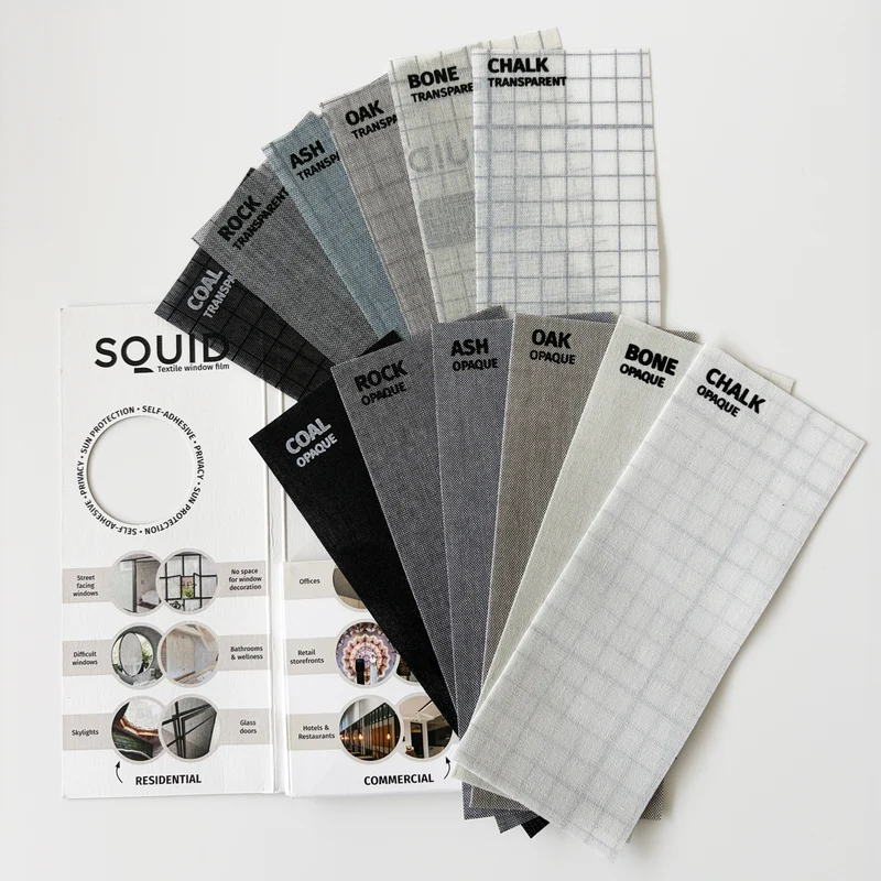Professional samples in folded sleeve - Transparent & Opaque