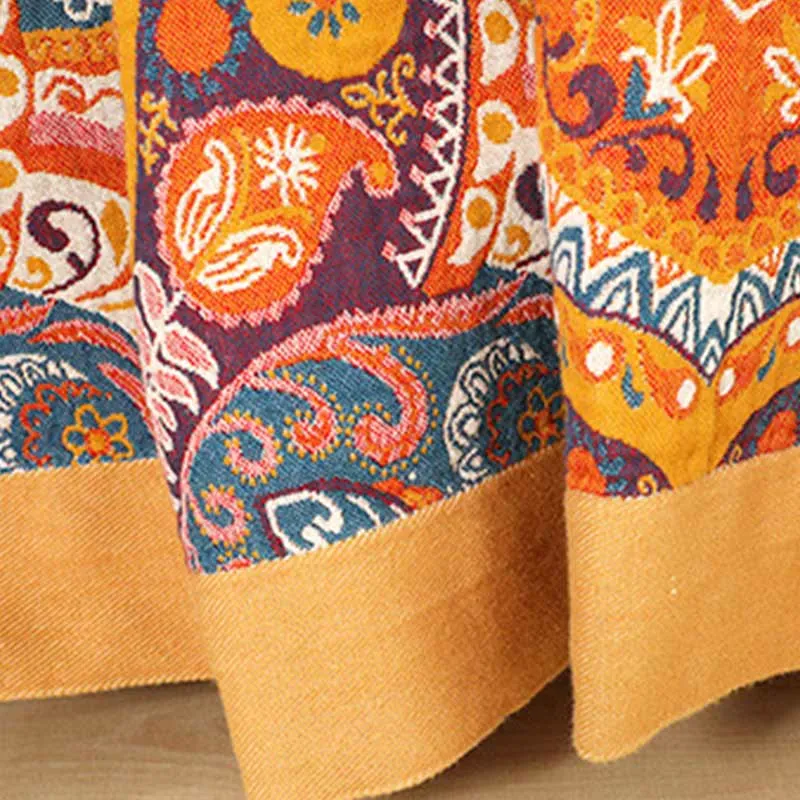 Boho-Sofadecke aus Baumwolle in Orange
