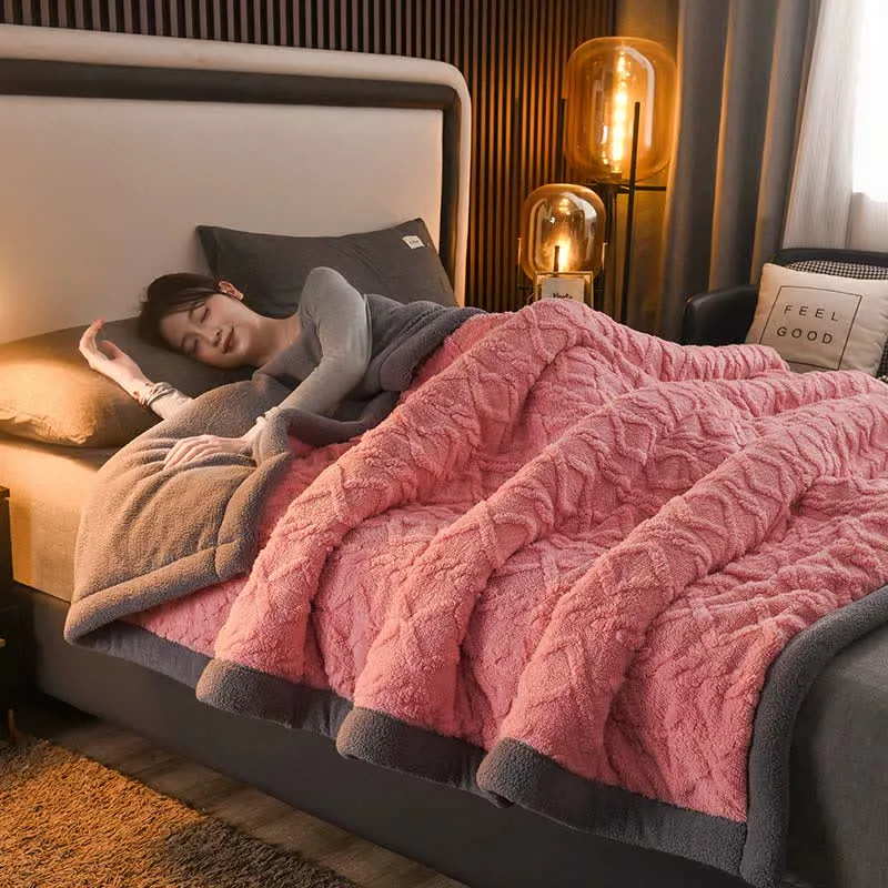 Luxuriöse, dicke, warme Fleece-Überwurfdecke