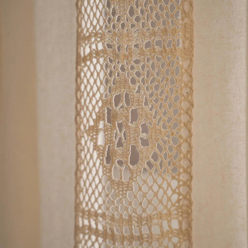 Ownkoti Beige Splicing Hollow-Out Lichtfiltervorhang