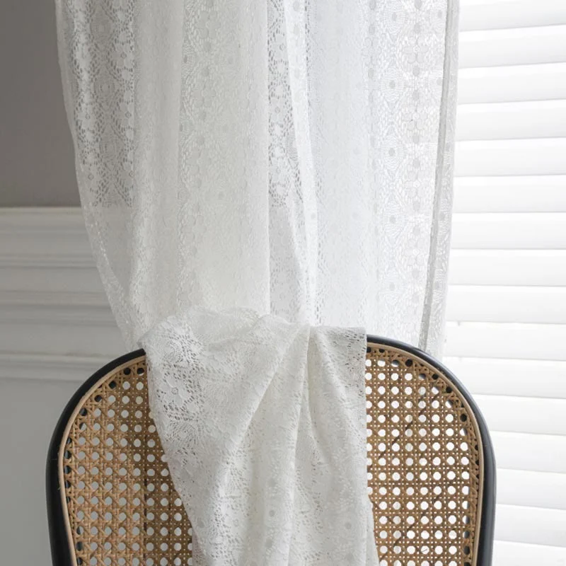 Ownkoti Jacquard-Blumen-Dekovorhang mit Hohlsaum