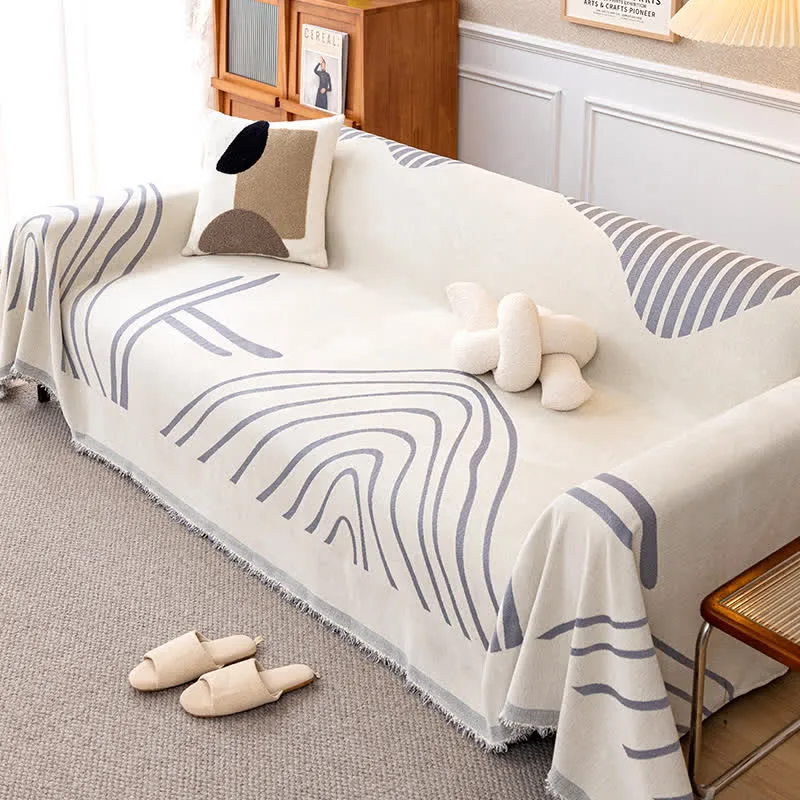 Chenille Simple Style Line Wendbarer Sofabezug