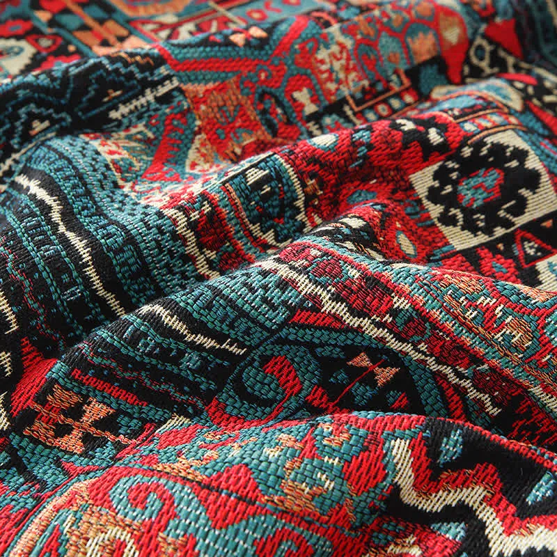 Boho Vintage Geometrischer Rüschen-Sofabezug