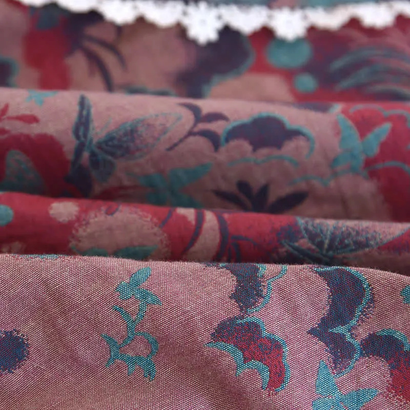 Doppellagiges Gaze-Pyjama-Set mit Retro-Schmetterling
