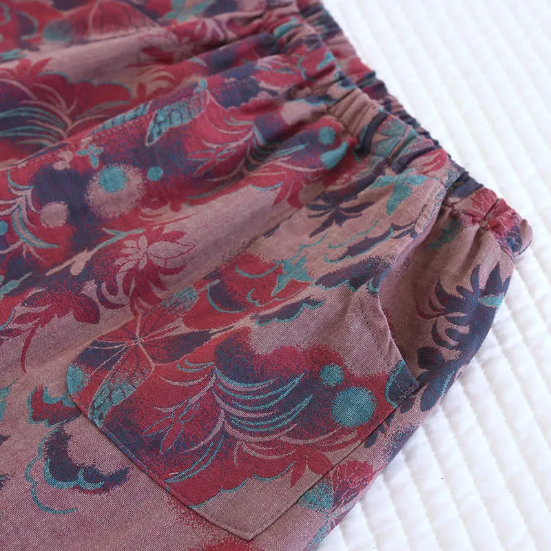 Doppellagiges Gaze-Pyjama-Set mit Retro-Schmetterling