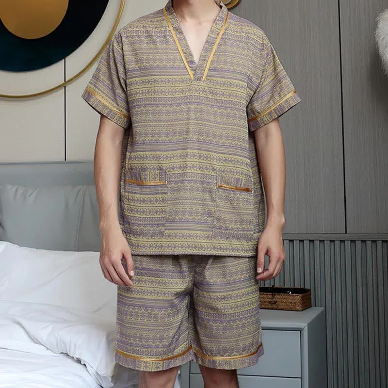 Atmungsaktives Pyjama-Set aus Baumwolle in Übergröße
