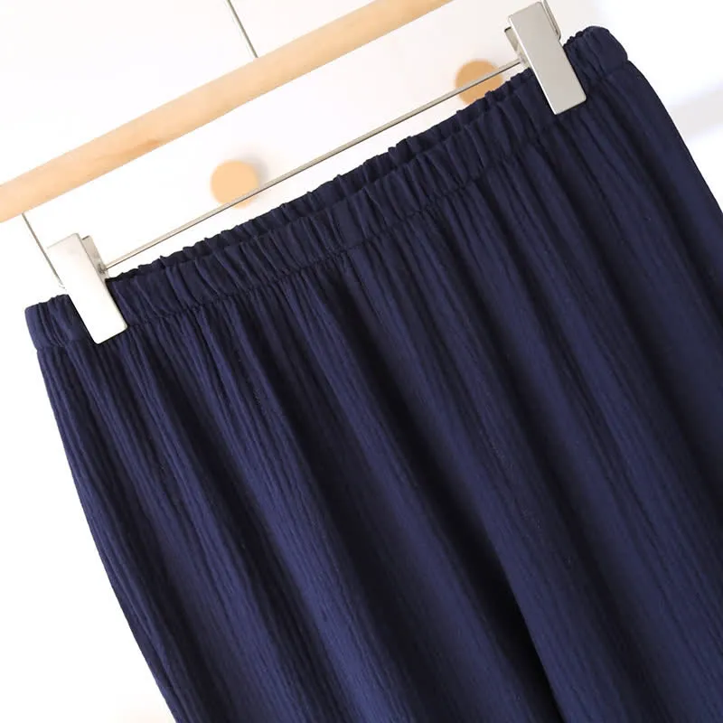Neutrales Kimono-Pyjama-Set aus Baumwollgaze