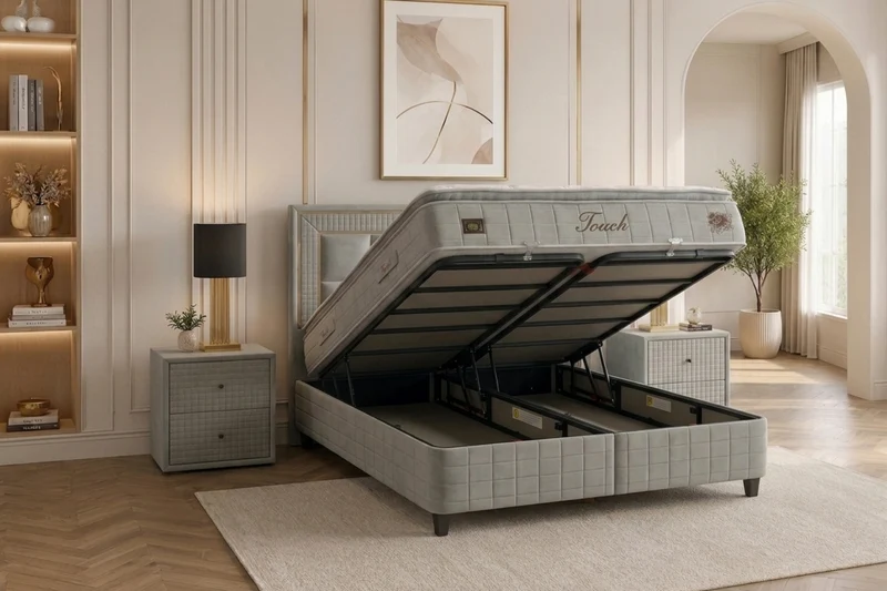 BSS WOOL TOUCH Boxspringbett Set | Matratze H2/H3 | Box und Kopfteil
