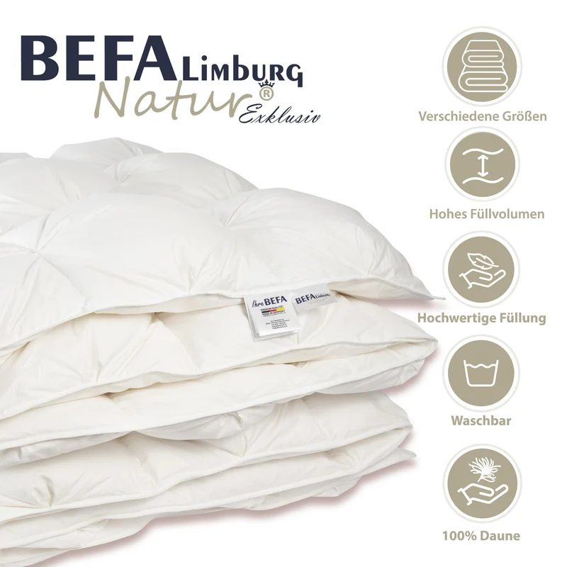 Mont Blanc Bettdecke - 100% Daune, Ganzjahreszeiten (2 Stück Set)