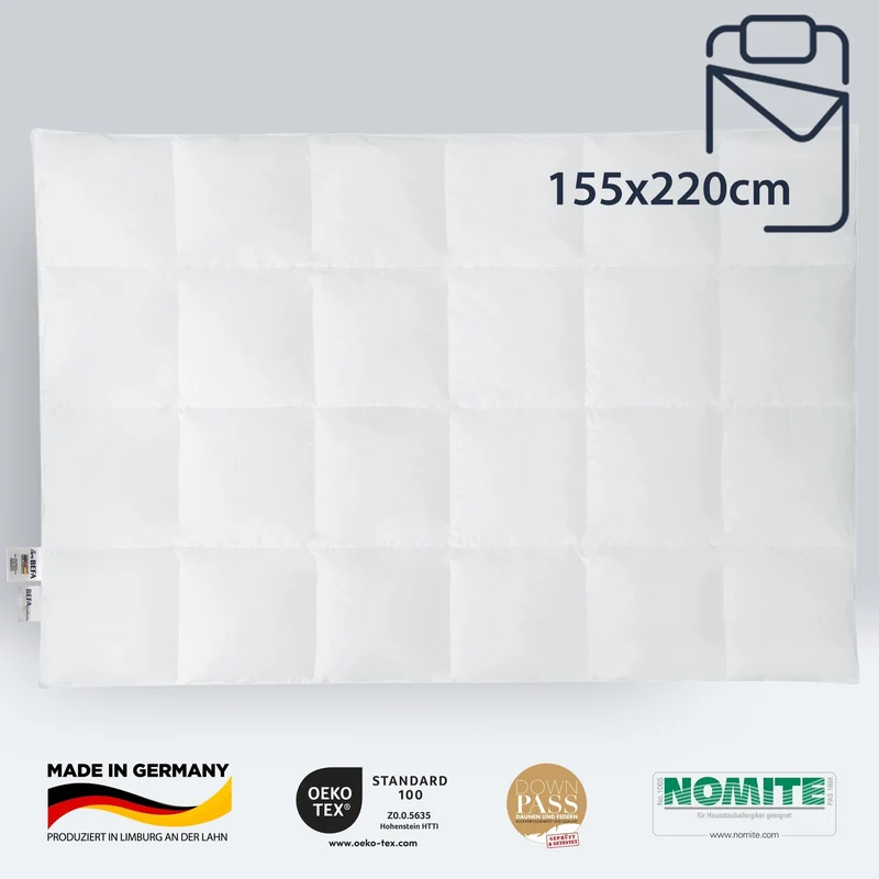 Reine Daunendecke - 100% Daune, Sommer