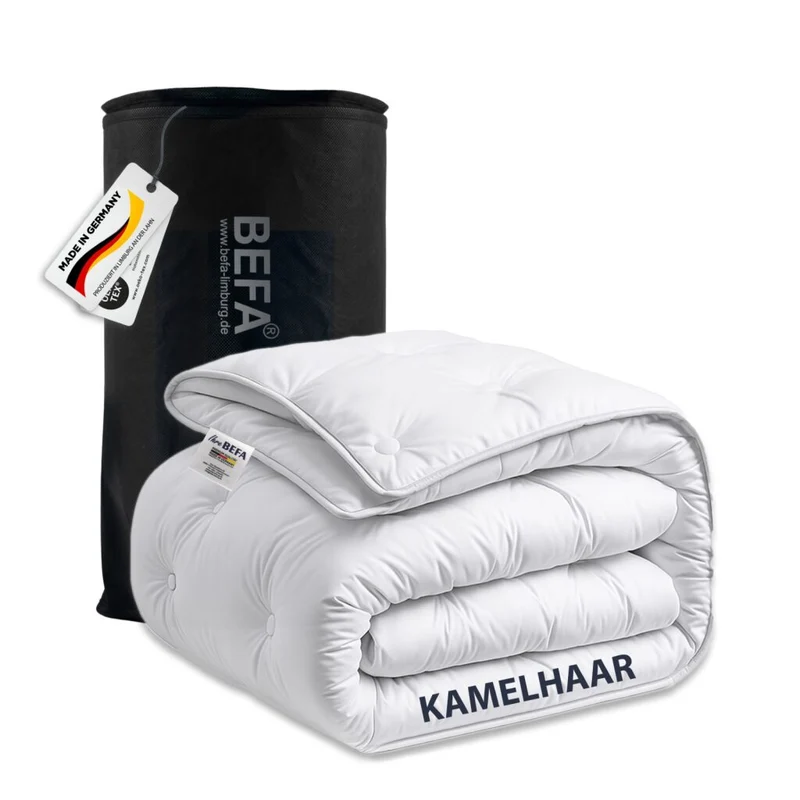 Kamelhaar Bettdecke - 100% Kamelhaarfüllung, Ganzjahr