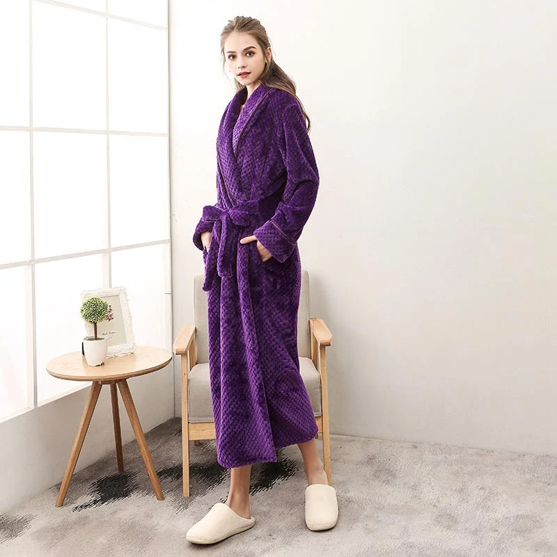 Ownkoti Puffy Fleece Pyjama Langer Bademantel