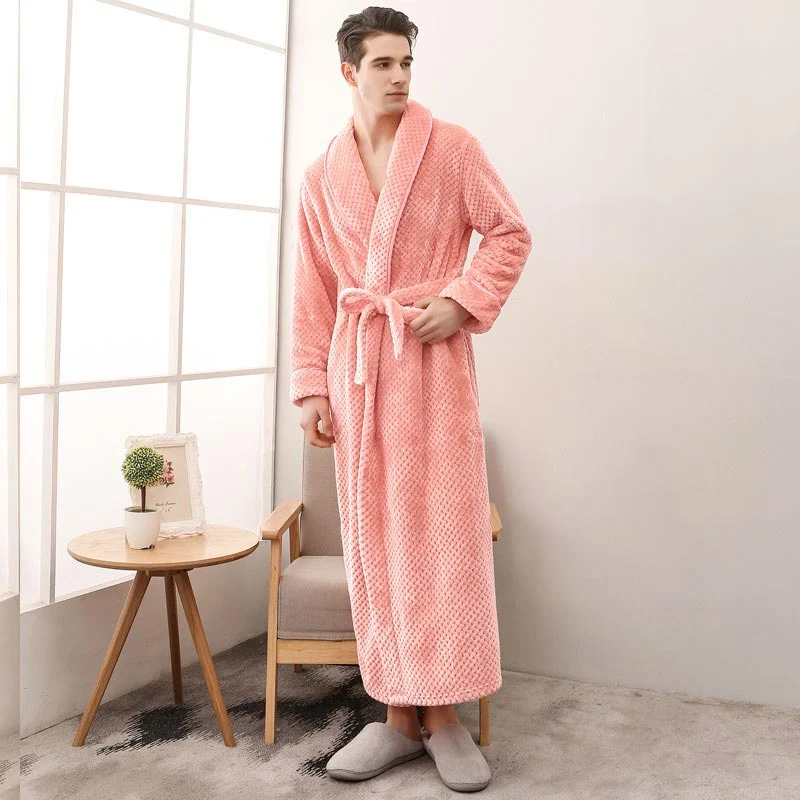 Ownkoti Puffy Fleece Pyjama Langer Bademantel