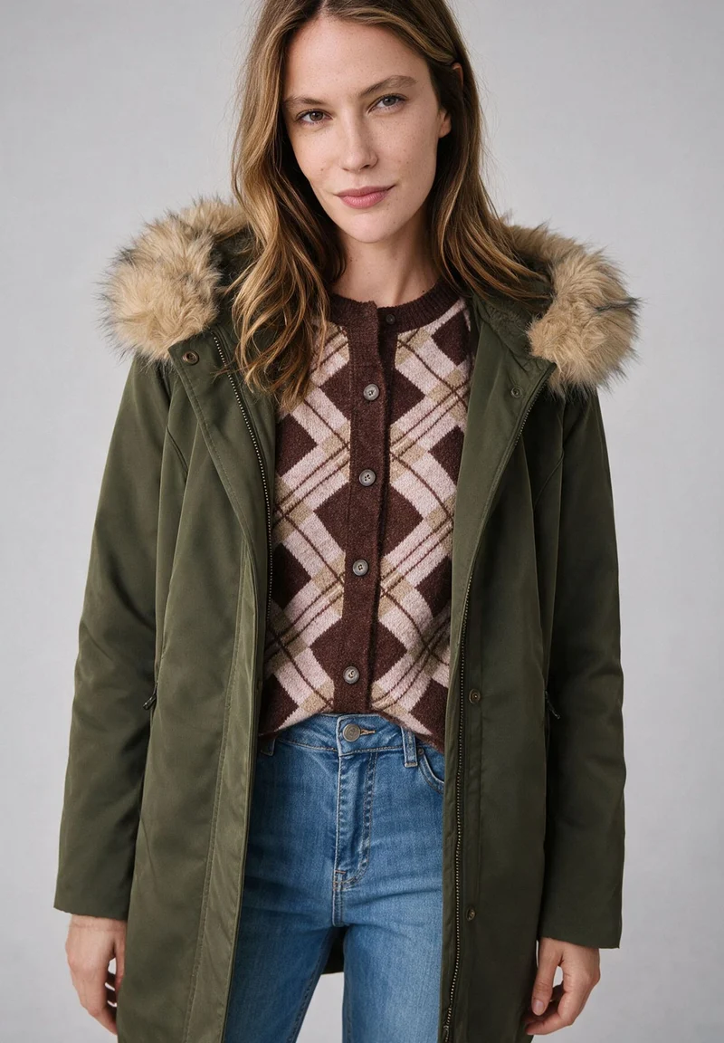Parka mit Kunstfellkapuze