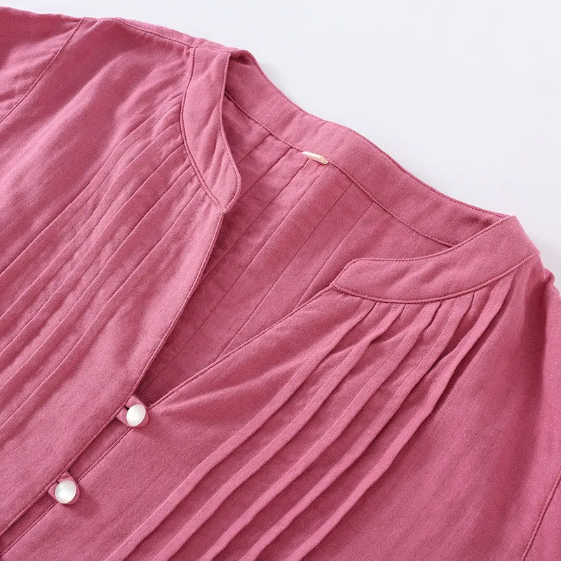 Lässiges Pyjama-Set aus Baumwollgaze mit Blumenmuster
