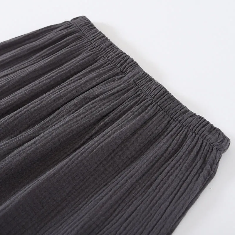 Minimalistisches Pyjama-Set in Volltonfarbe aus Baumwollgaze
