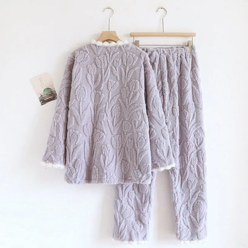 Rural Tulip – Langärmliges Fleece-Pyjama-Set