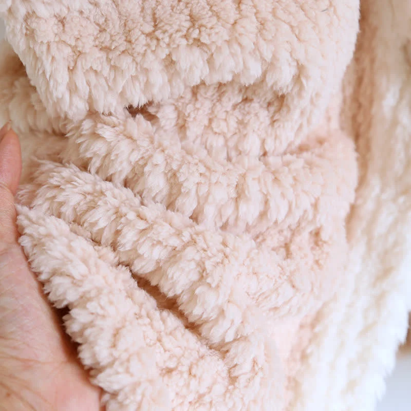 Nachthemd aus Fleece mit V-Ausschnitt und Weizenähren