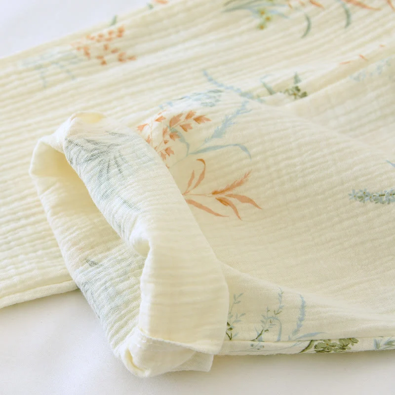 Loungewear-Set aus reiner Baumwolle mit ländlichem Revers